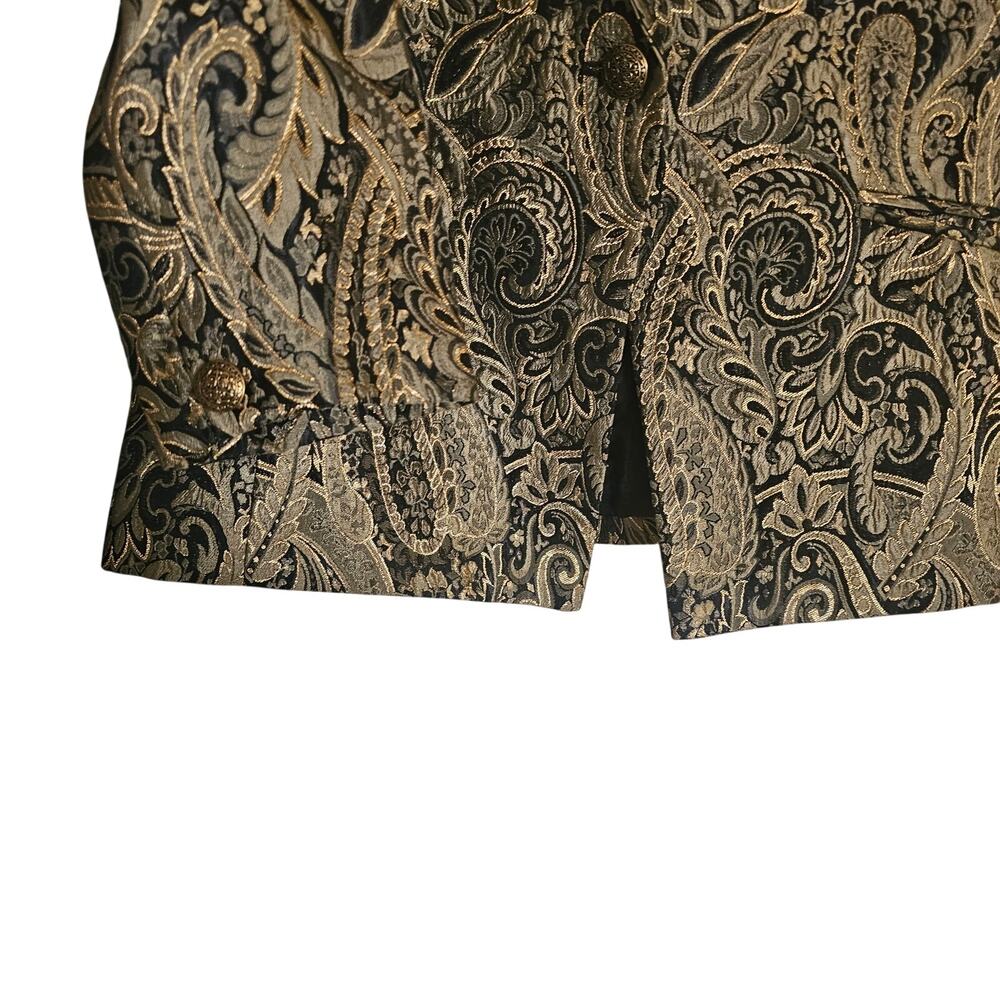 Oscar de la renta Blazer Size Medium Black & Metallic Gold - Picture 5 of 13